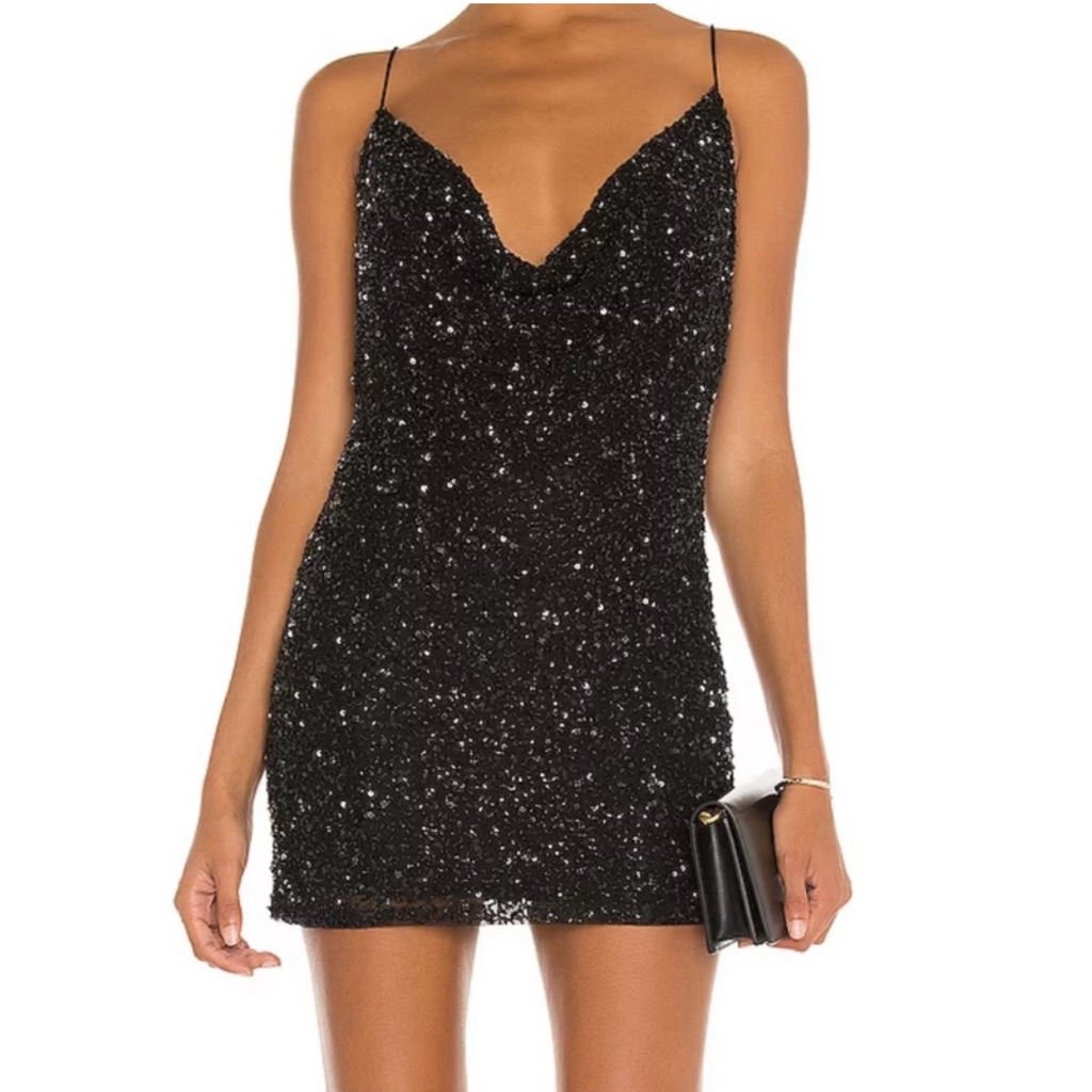 Black Sequin Sleeveless Mini Dress